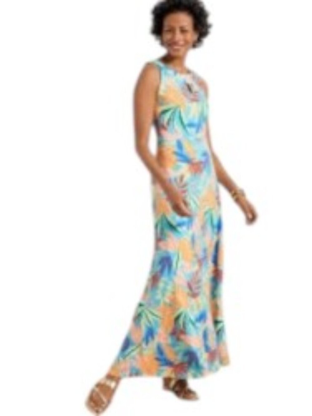 NWT Talbots Jersey Maxi Dress in Gathered Leaves XLarge